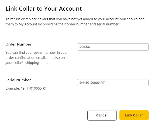 How to Link a Collar to my Account Dashboard Halo Collar Help Center